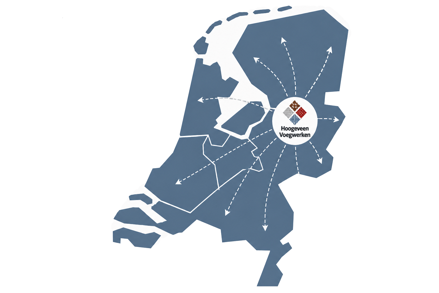 Werkgebied Hoogeveen Voegwerken vanuit Nijverdal door heel Nederland